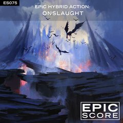 Album art for the SCORE album Epic Hyrbid Action: Onslaught